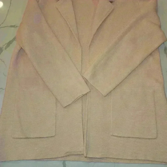 Magaschoni Womens Wool Blend Open Cardigan Pink Peach Size Large - Picture 4 of 9